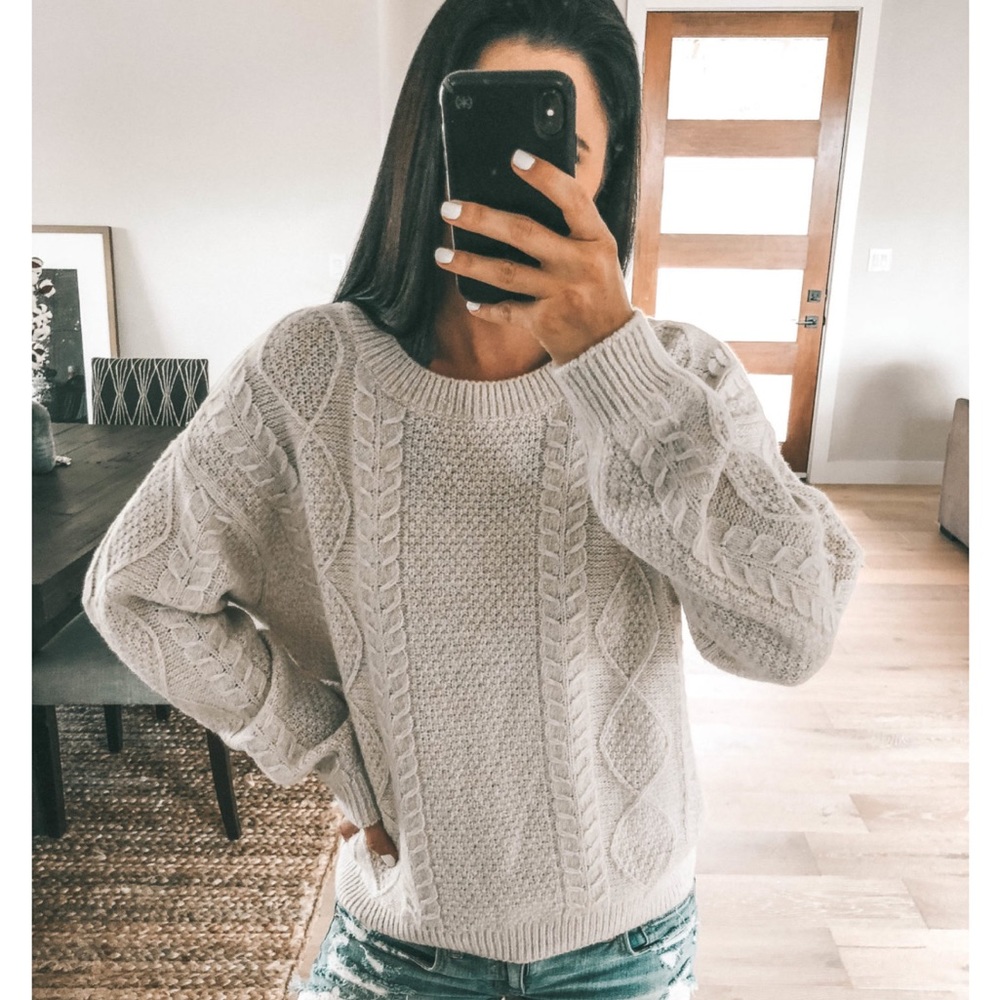Vince Soft Cashmere Cable Knit Sweater Size XS Chunky Cream Oatmeal